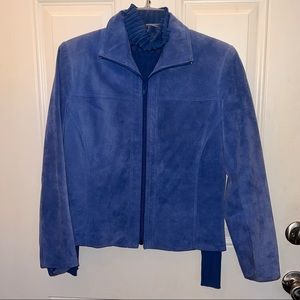 Yvonne Marie blue turtle neck and jacket set size S/2